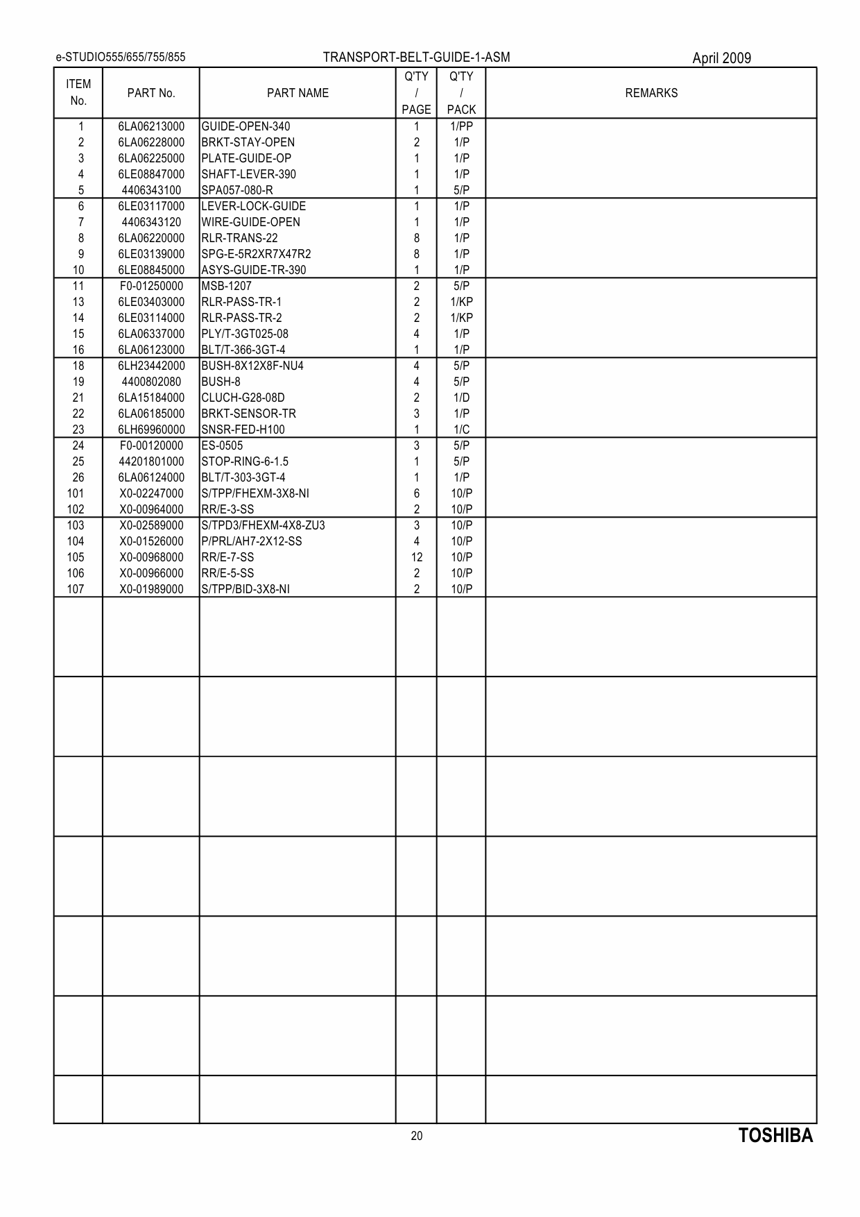 TOSHIBA e-STUDIO 555 655 755 855 Parts List Manual-6